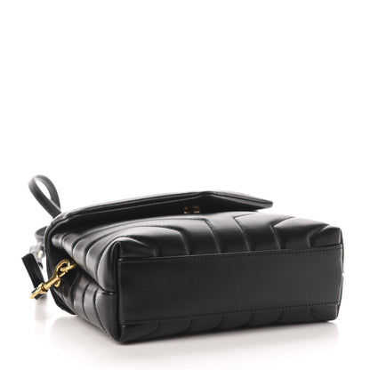 Saint Laurent Calfskin Y Quilted Monogram Toy Loulou Crossbody Bag Black 4 of 13