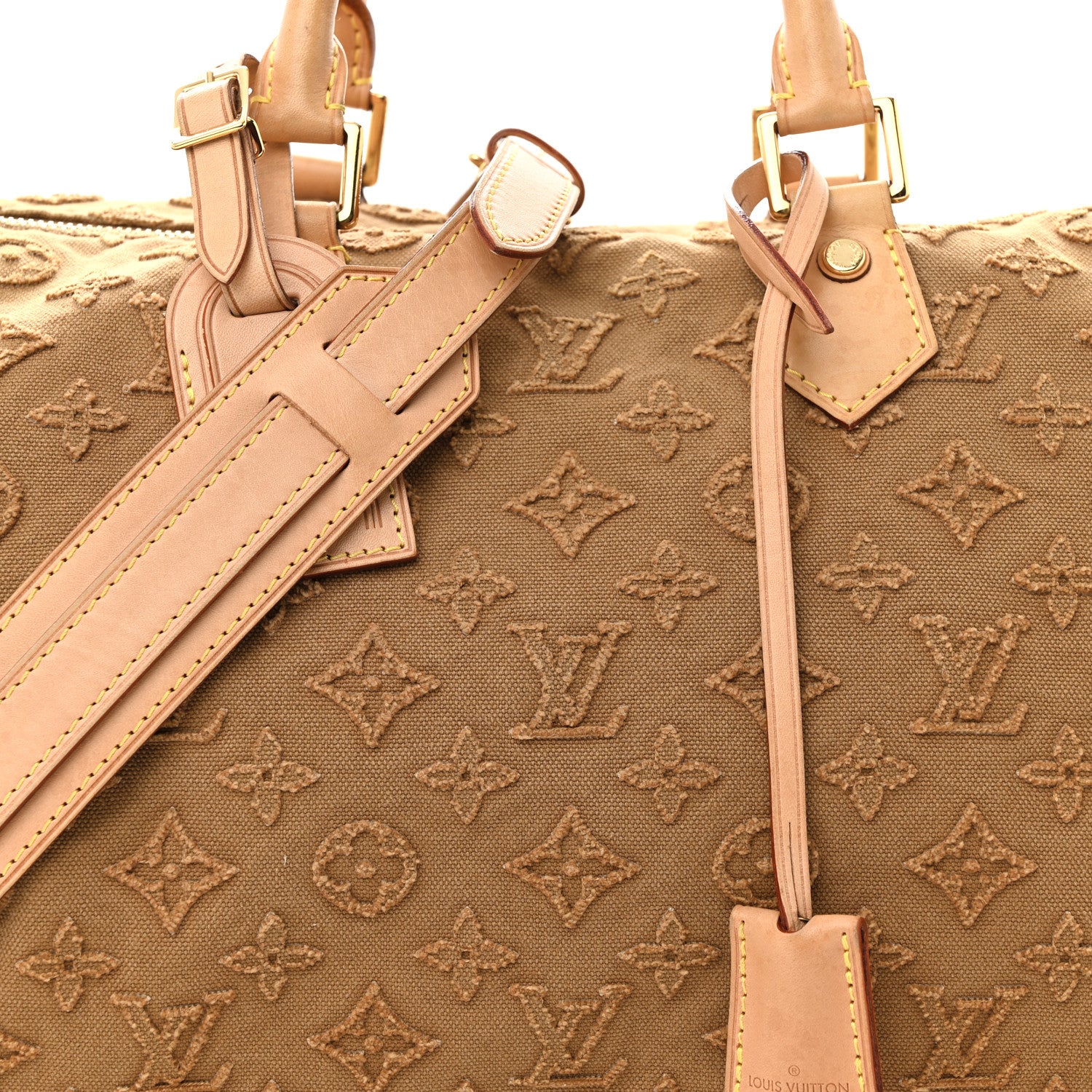 Louis Vuitton Denim Monogram Stone Speedy Bandouliere 35 Caramel 7 of 16