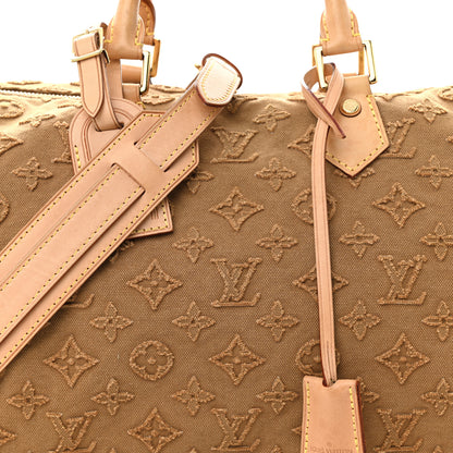 Louis Vuitton Denim Monogram Stone Speedy Bandouliere 35 Caramel 7 of 16