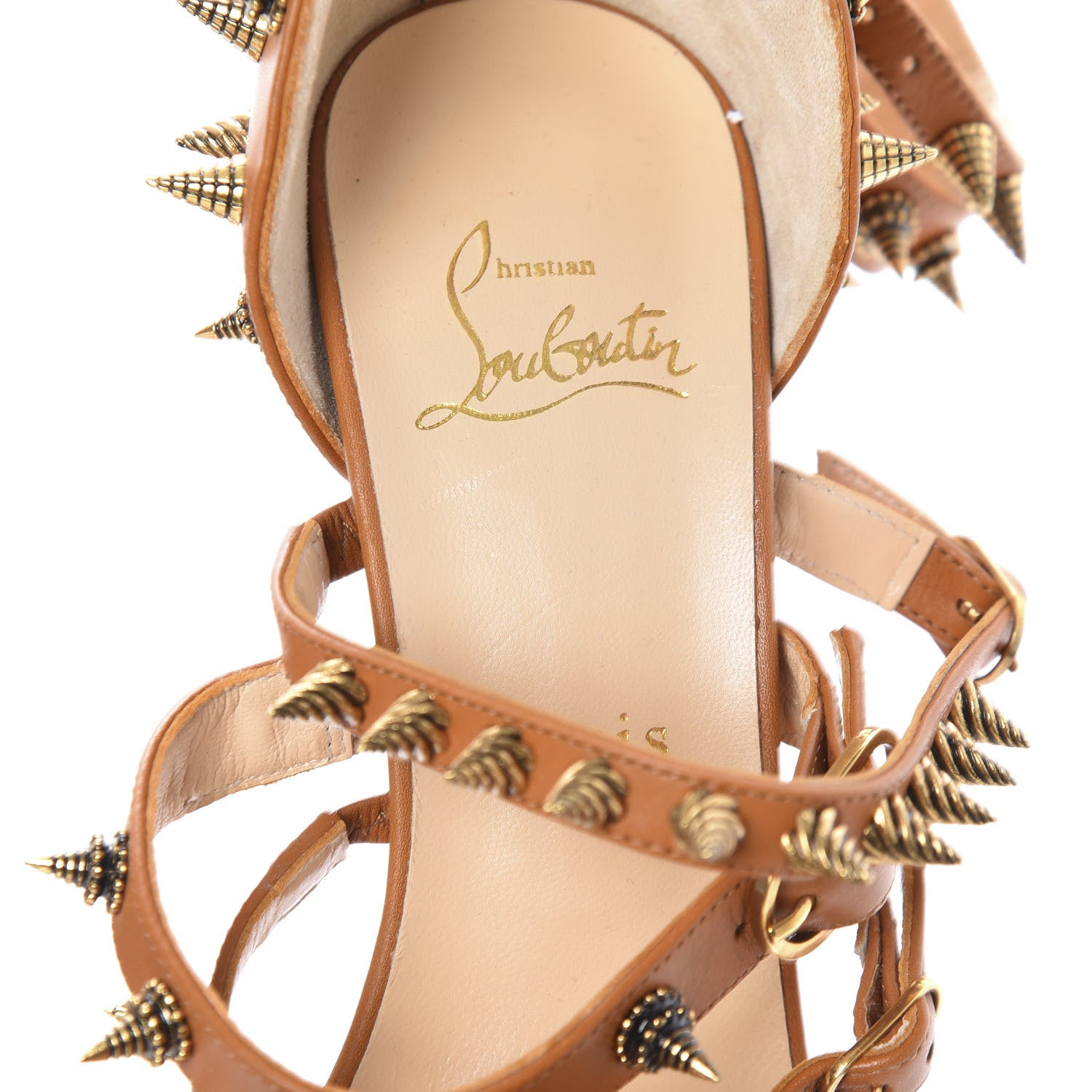 Christian Louboutin Calfskin Botticellita 160 Sandals 38 Brown 12 of 14