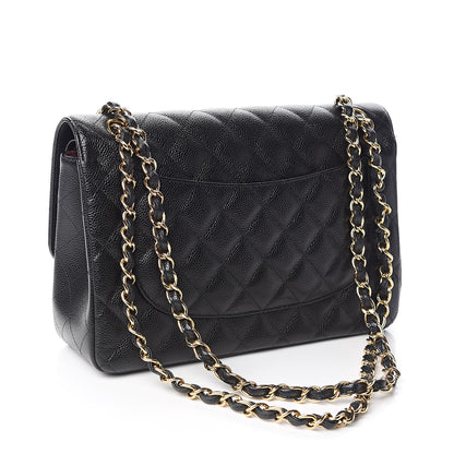 Chanel Caviar Quilted Jumbo Double Flap Black 3 of 11