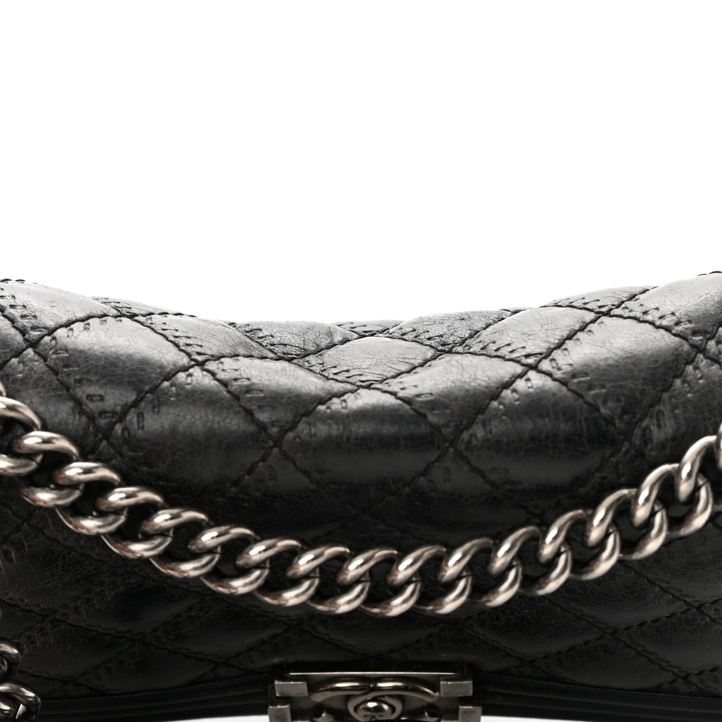 Calfskin Double Stitch Medium Boy Flap Black