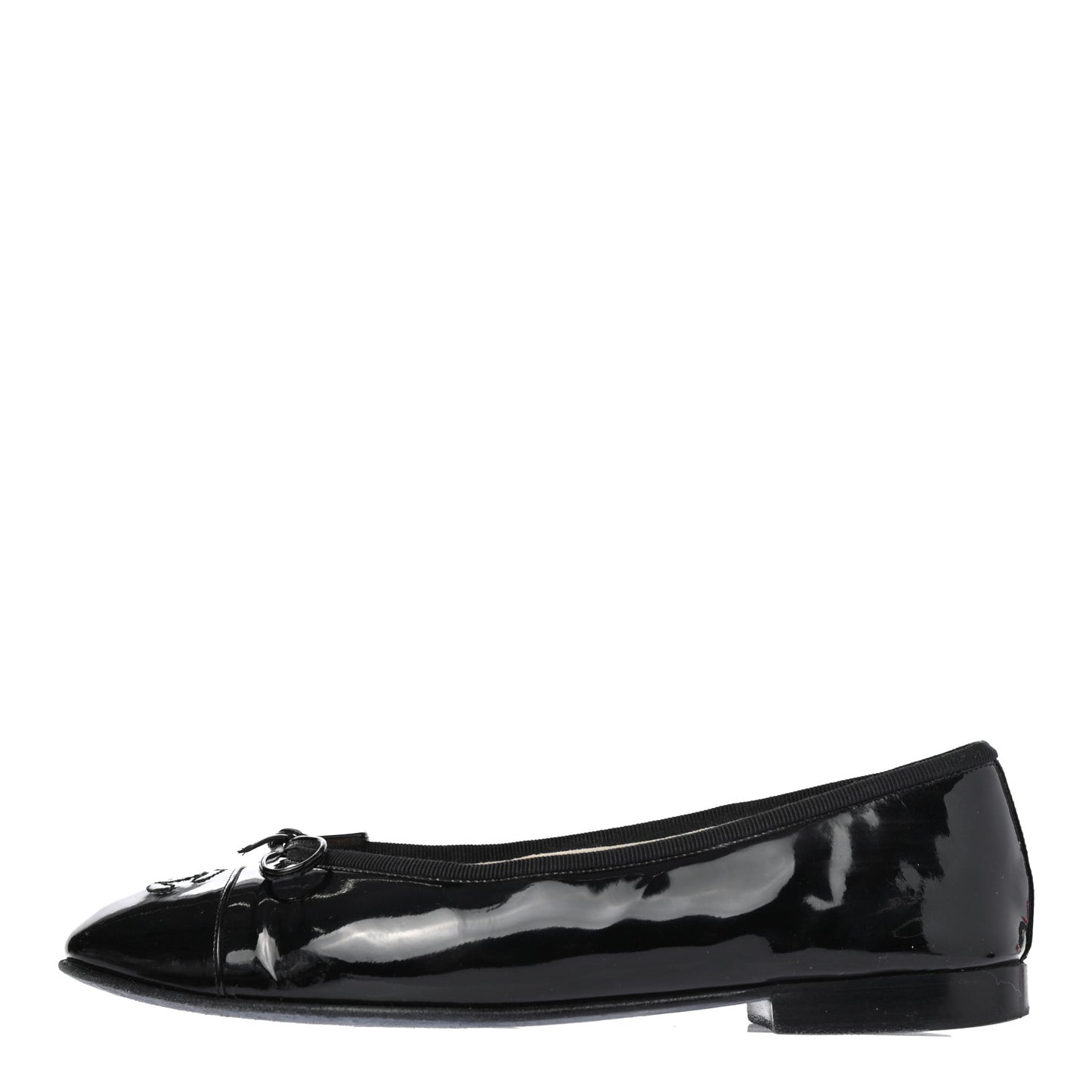Patent CC Cap Toe Ballerina Flats 38 Black