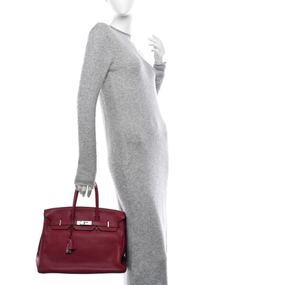 Hermes Taurillon Clemence Birkin 35 Rubis 2 of 18