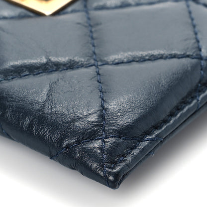Chanel Aged Calfskin Quilted Reissue Card Holder Navy 11 of 12