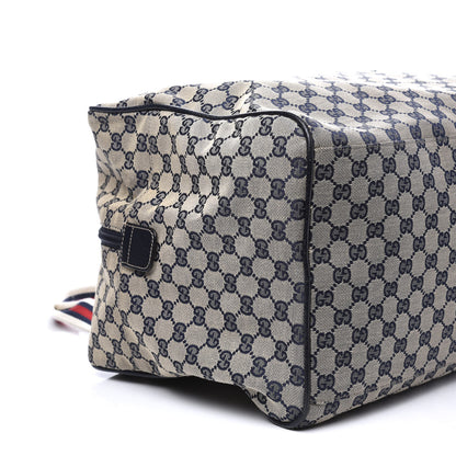 Gucci GG Monogram Web Medium Collapsable Carry On Duffle Navy 5 of 12