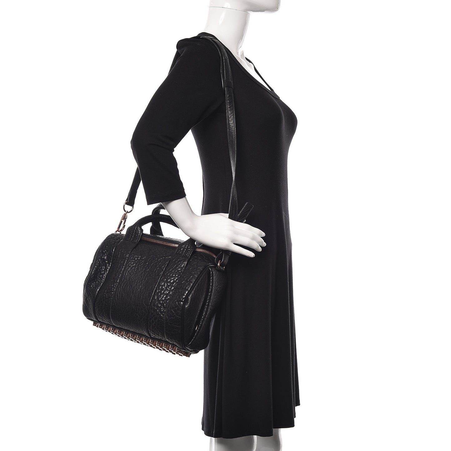Pebbled Lambskin Rockie Black Rose Gold Hardware