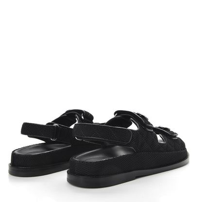 Chanel Mesh Velcro Dad Sandals 38.5 Black 4 of 10
