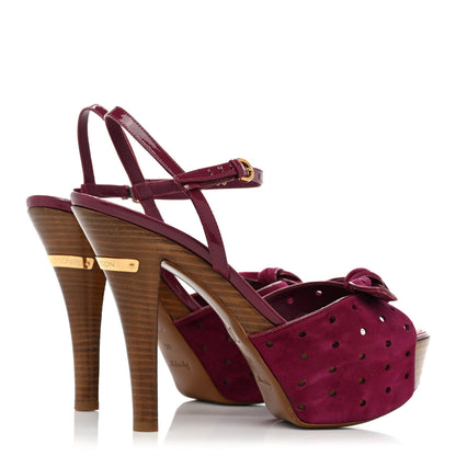 Louis Vuitton Suede Wooden Platform Sandals 39 5 of 12