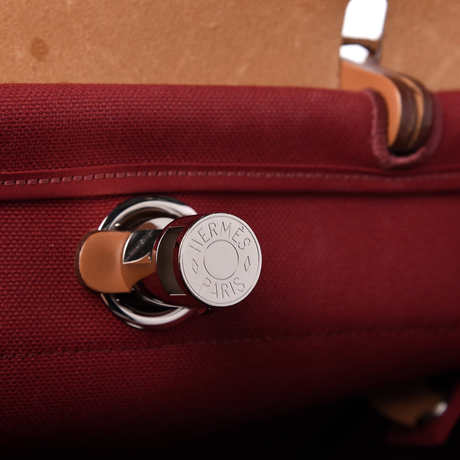 Hermes Vache Hunter Toile Herbag Zip 31 PM Rubis 9 of 10