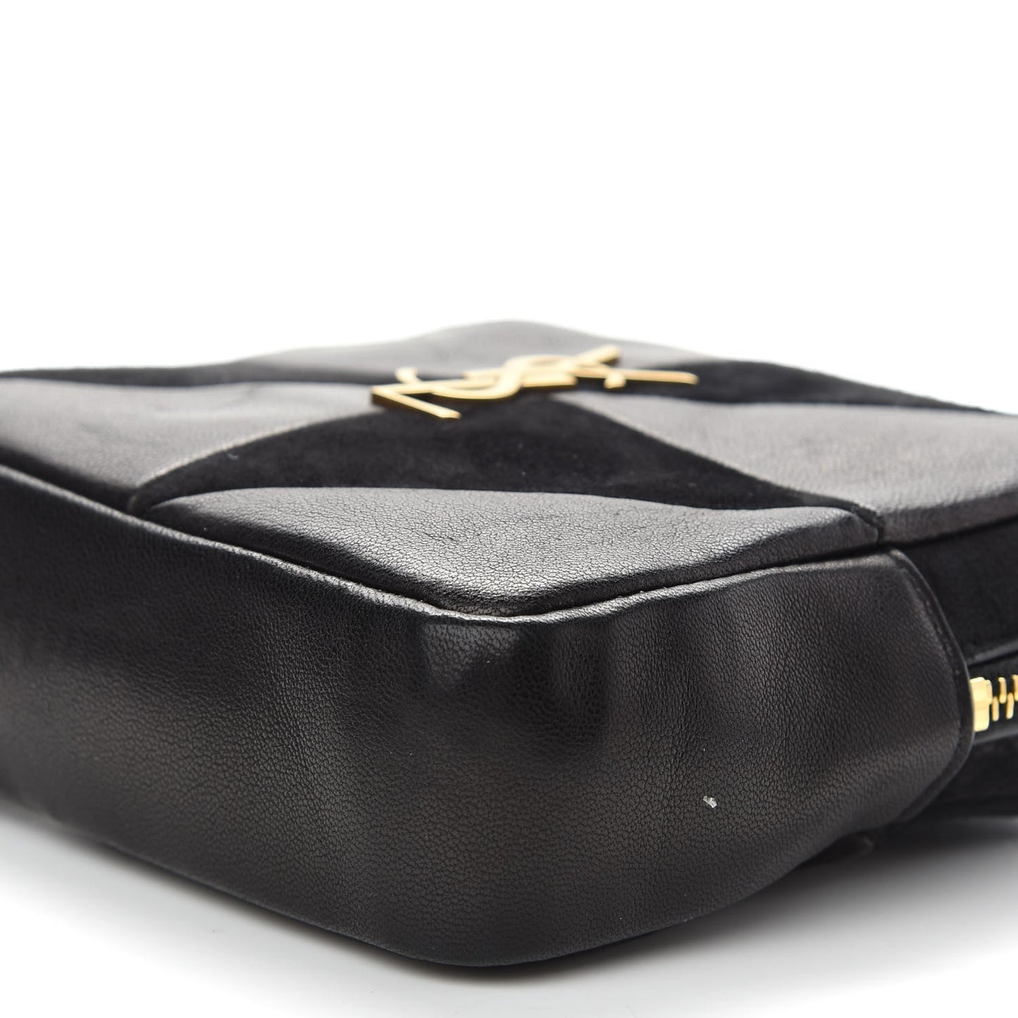 Lambskin Suede Patchwork Monogram Jamie Cube Black