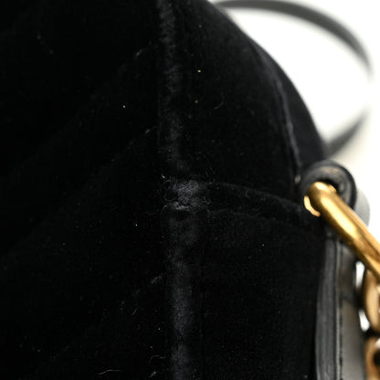 Gucci Velvet Matelasse Small GG Marmont Chain Shoulder Bag Black 13 of 13