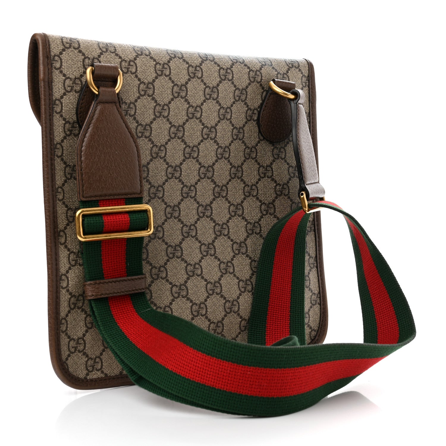 Gucci GG Supreme Monogram Web Medium Neo Vintage Flap Messenger Bag Beige New Acero 3 of 11