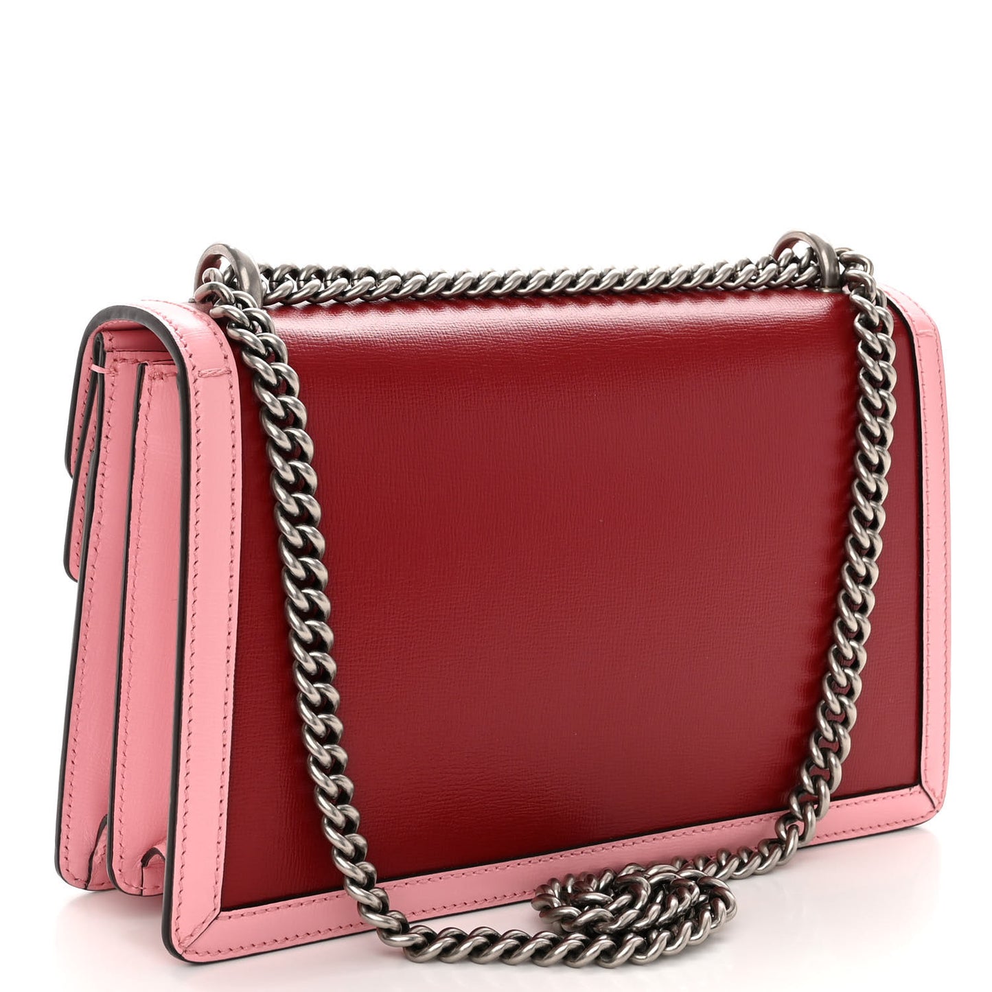 Azalea Calfskin Enamel Small Dionysus Shoulder Bag New Cherry Red Wild Rose Off White