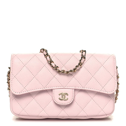 Chanel Caviar Quilted Flap Phone Holder With Chain Light Pink 1 of 12