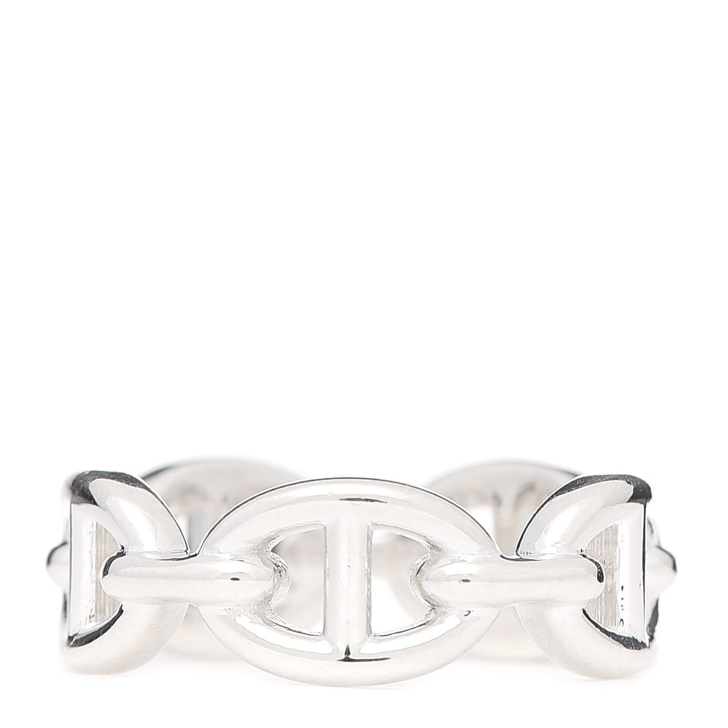 Sterling Silver PM Chaine d'Ancre Enchainee Band Ring 52 6