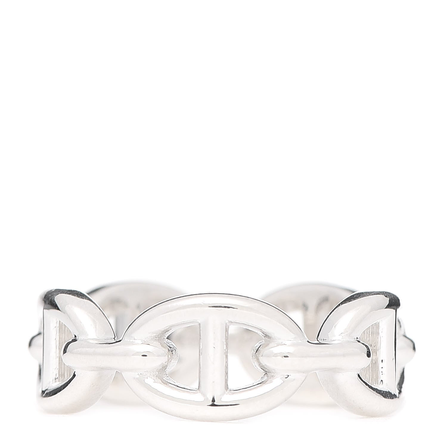 Hermes Sterling Silver PM Chaine d'Ancre Enchainee Band Ring 52 6 3 of 7