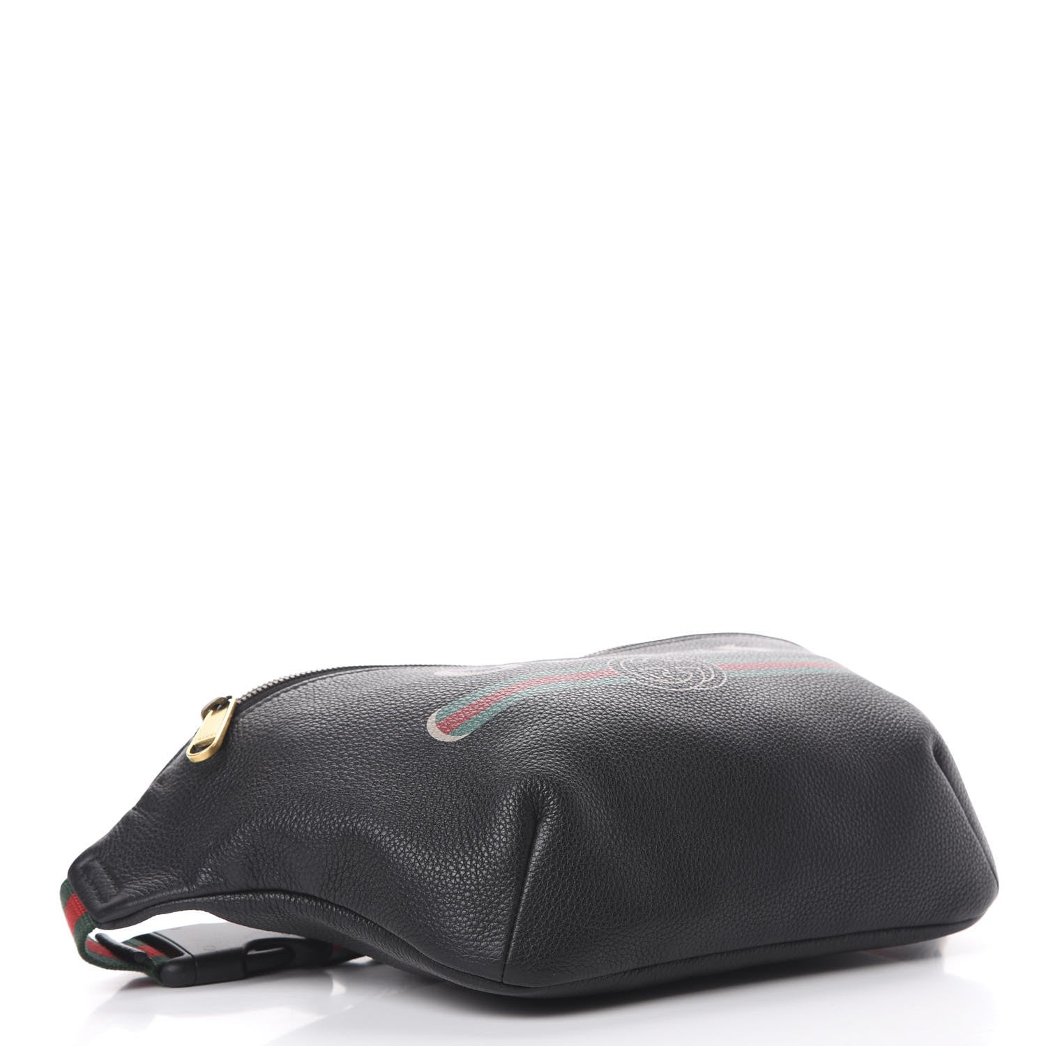Gucci Grained Calfskin Logo Belt Bag Black 3 of 9