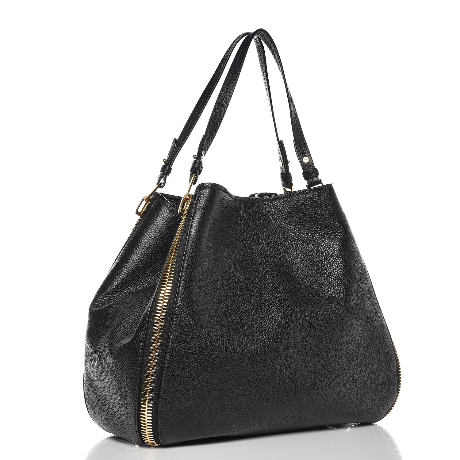 Tom Ford Grained Calfskin Sedgwick Medium Zipper Tote Black 3 of 6