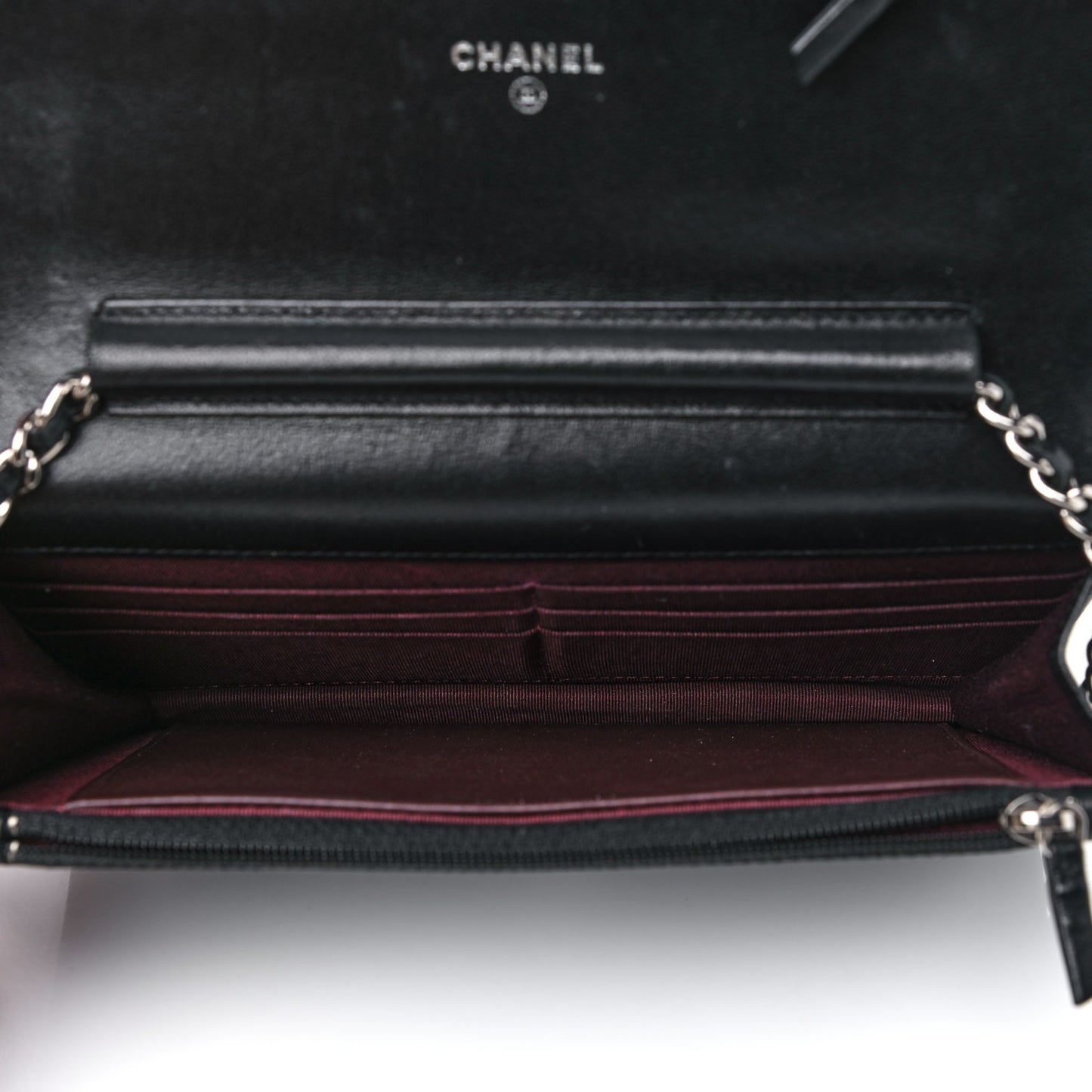 Lambskin Quilted Wallet On Chain WOC Black