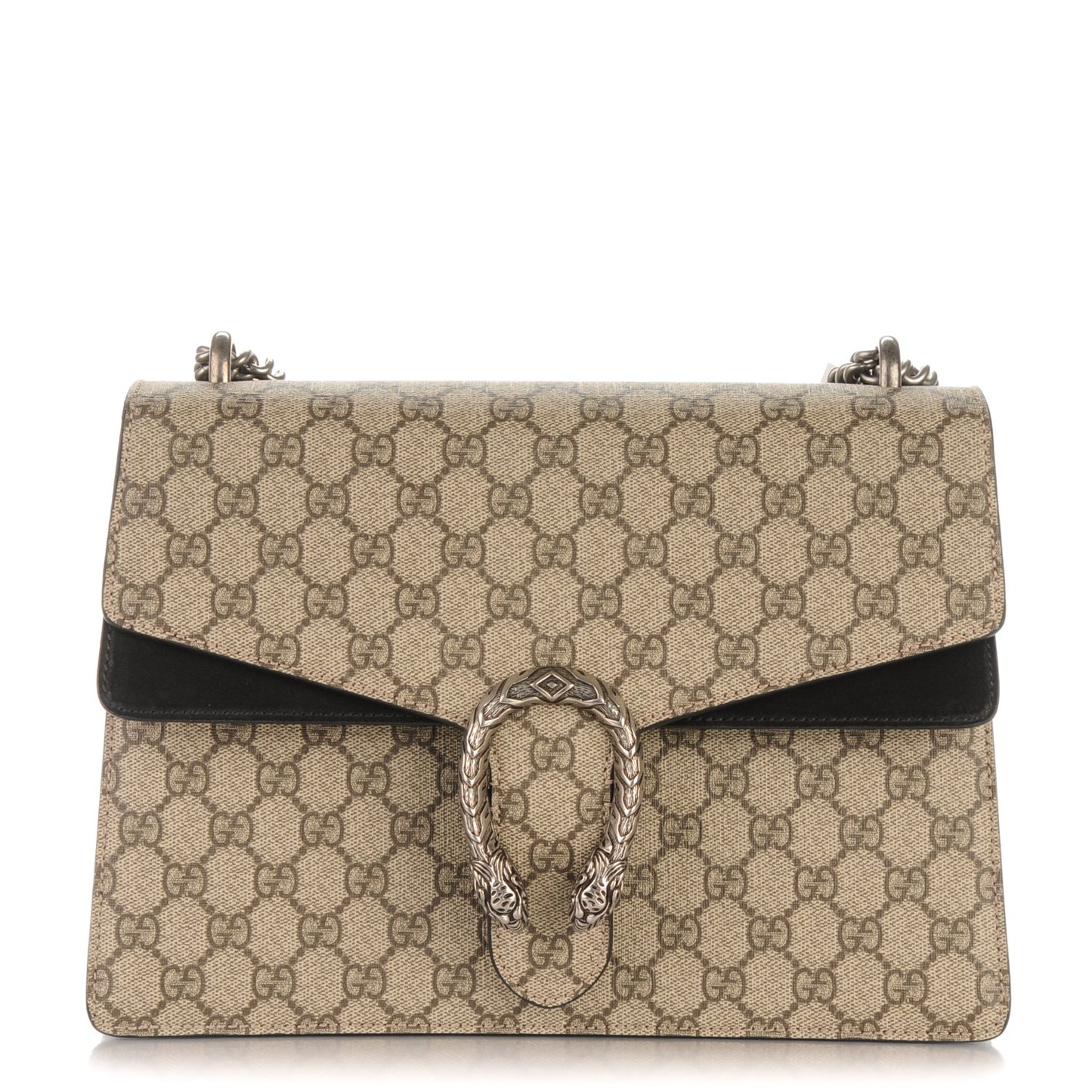 GG Supreme Monogram Medium Dionysus Shoulder Bag Black