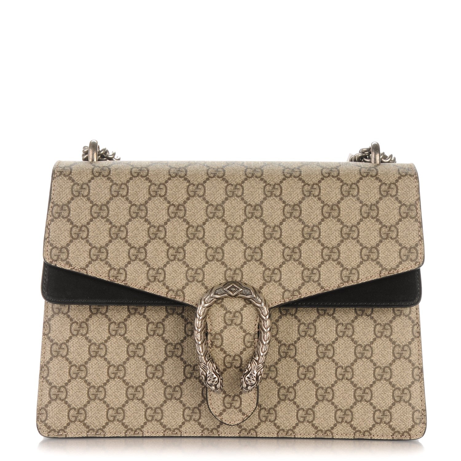 Gucci GG Supreme Monogram Medium Dionysus Shoulder Bag Black 1 of 8