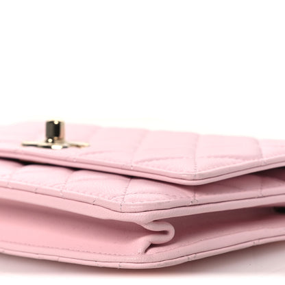 Chanel Lambskin Quilted Trendy Chain CC Wallet On Chain WOC Light Pink 11 of 14
