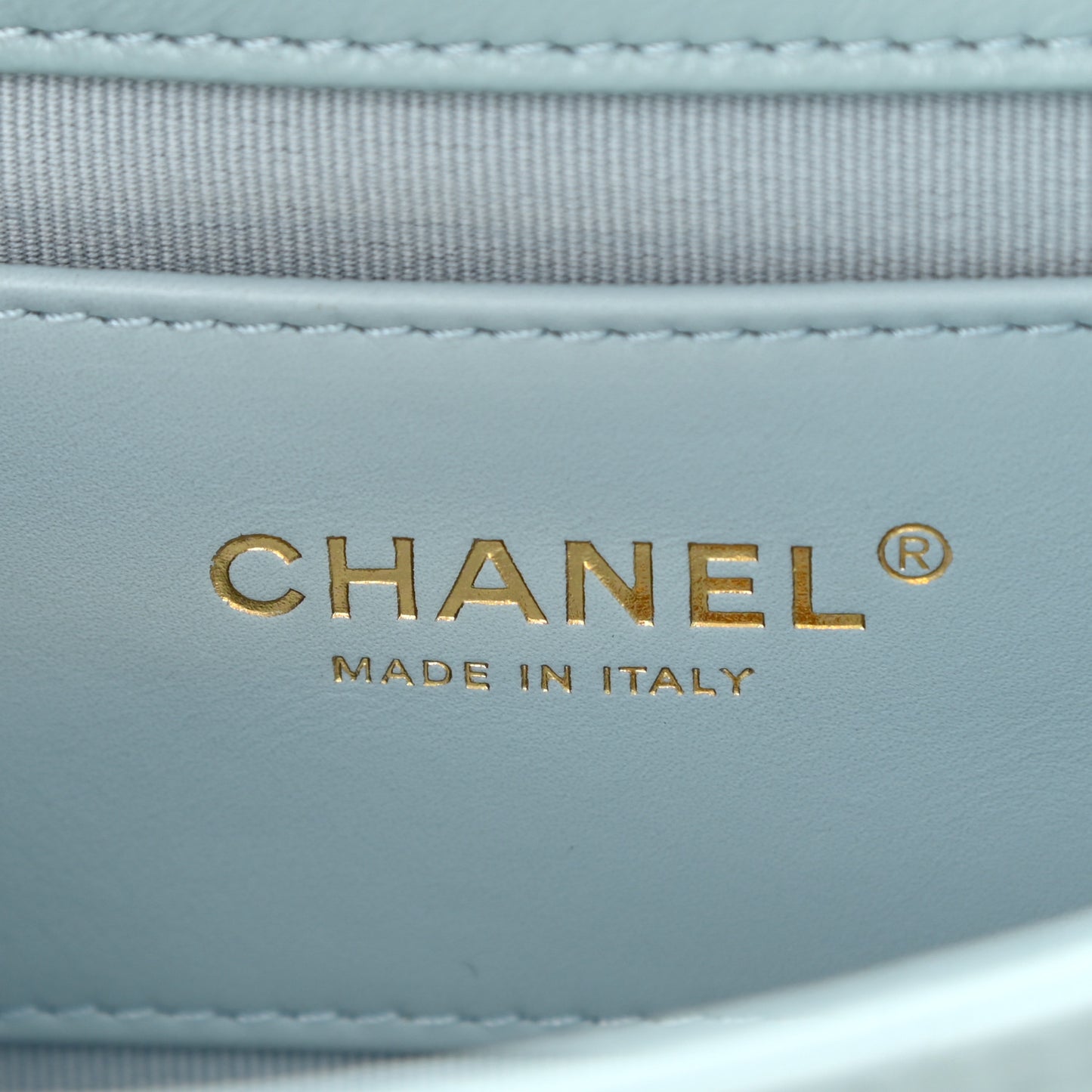 Lambskin Quilted Mini Flap Light Blue