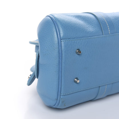 Christian Dior Calfskin Butterfly Pearls Frame Satchel Blue 6 of 13