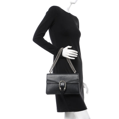 Gucci Pebbled Calfskin Small Dionysus Shoulder Bag Black 2 of 7