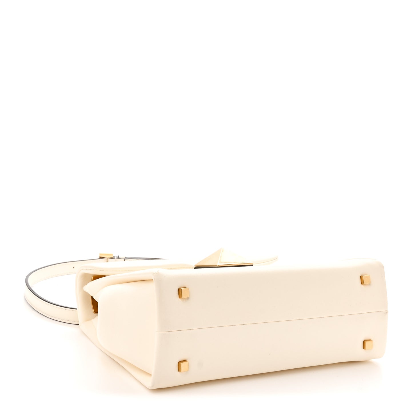 Nappa Small One Stud Top Handle Bag Ivory