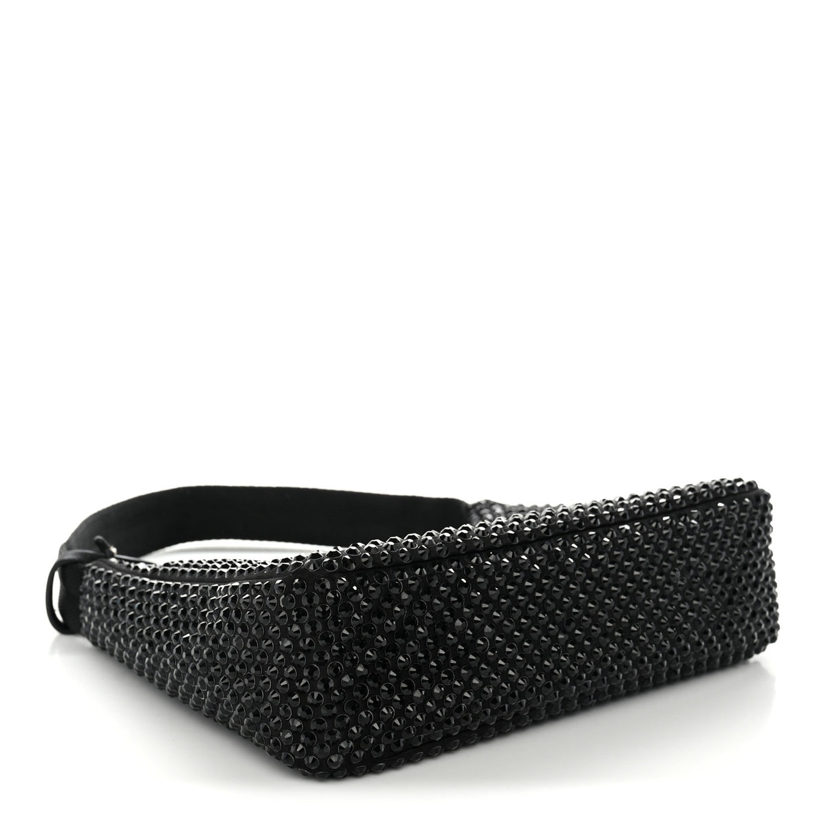 Satin Crystal Mini Re-Edition 2000 Bag Black