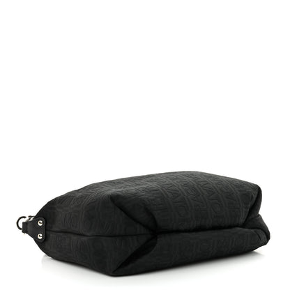 Salvatore Ferragamo Canvas Calfskin Logo Shoulder Bag Black 4 of 11