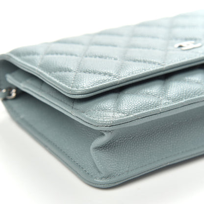 Chanel Caviar Quilted Wallet On Chain WOC Blue 9 of 11