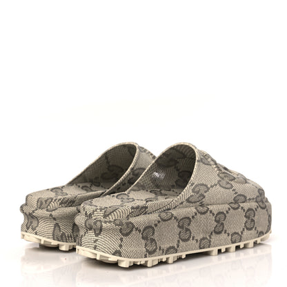 Gucci Cubic Rubber GG Monogram Womens Interlocking G Platform 42mm Slide Sandals 40 Beige Ebony 4 of 7