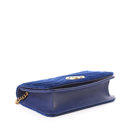 Gucci Velvet Matelasse GG Marmont Mini Bag Cobalt Blue 3 of 8