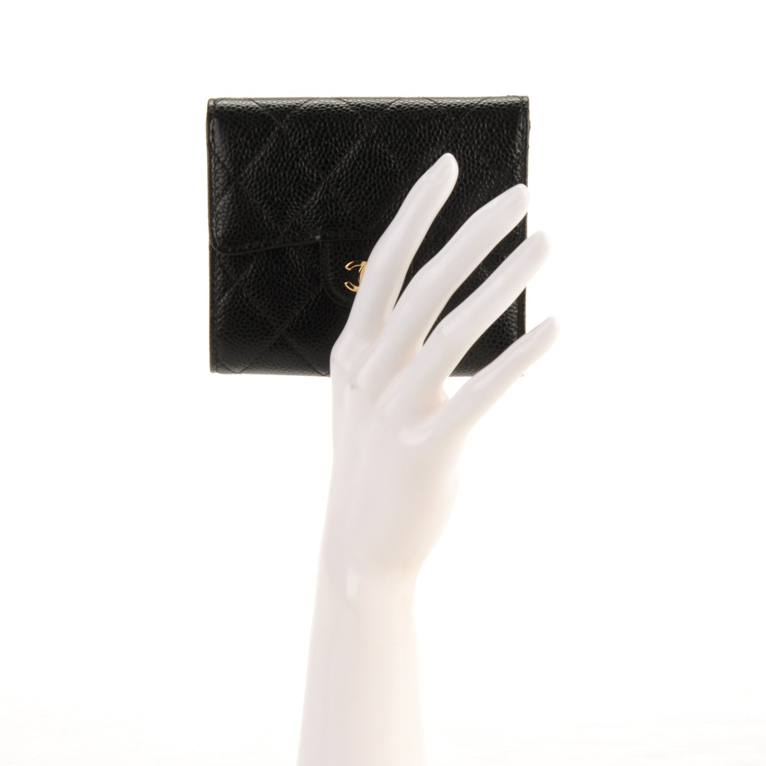 Chanel Caviar Quilted Compact Flap Wallet Black 2 of 9