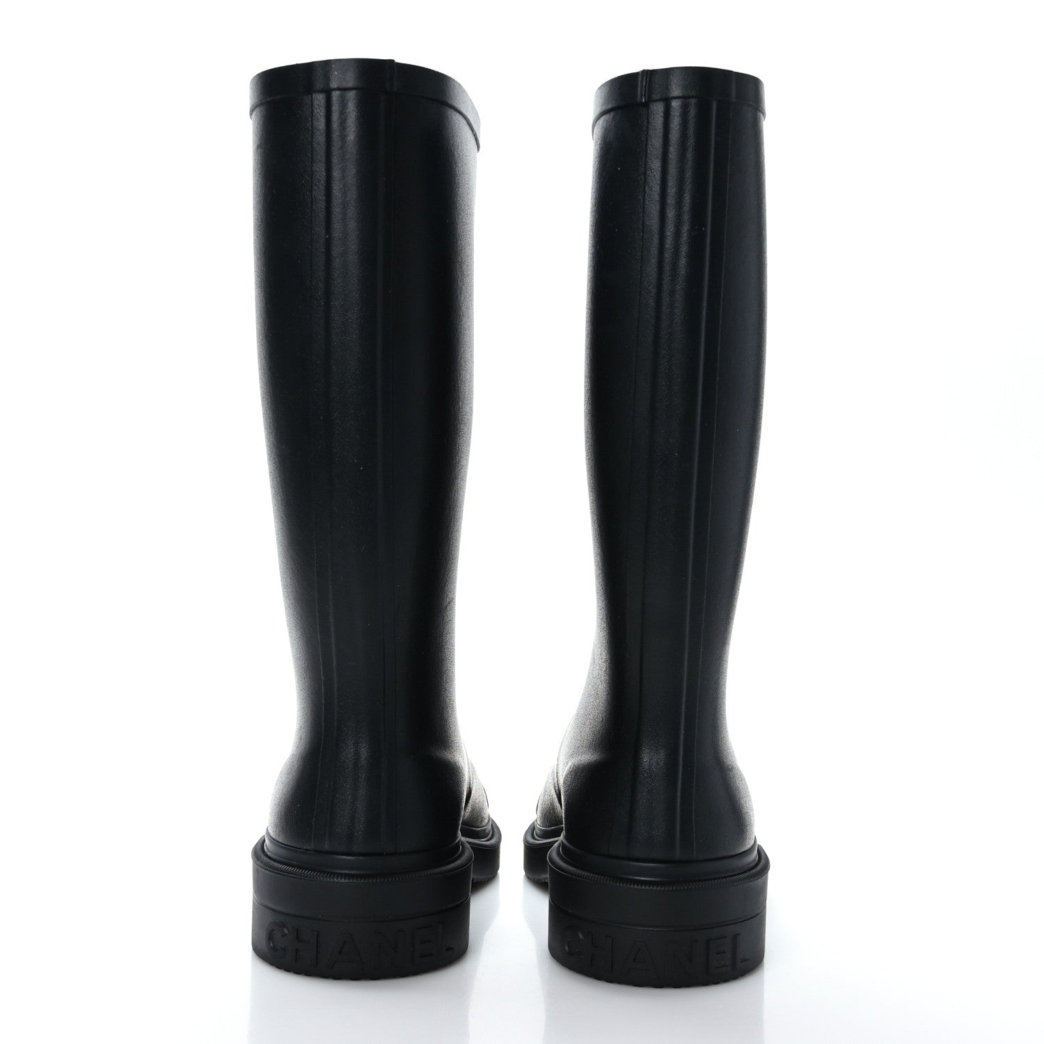 Chanel Caoutchouk CC High Boots 38 Black 5 of 8