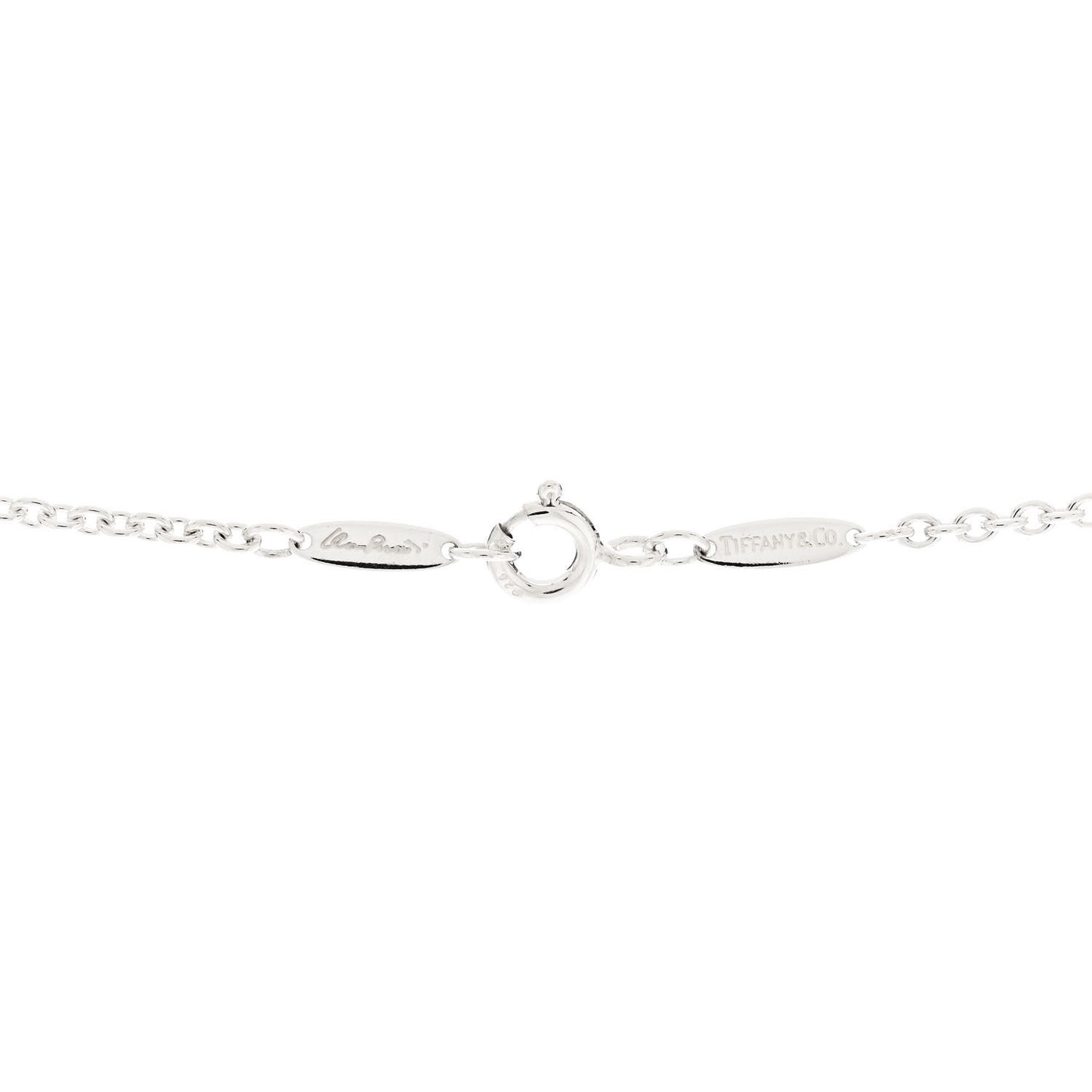 Sterling Silver Pearl 7.5-8mm Elsa Peretti Open Heart Lariat Necklace