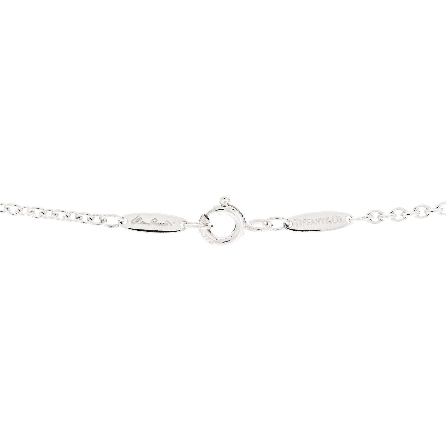 Tiffany Sterling Silver Pearl 7.5-8mm Elsa Peretti Open Heart Lariat Necklace 4 of 5