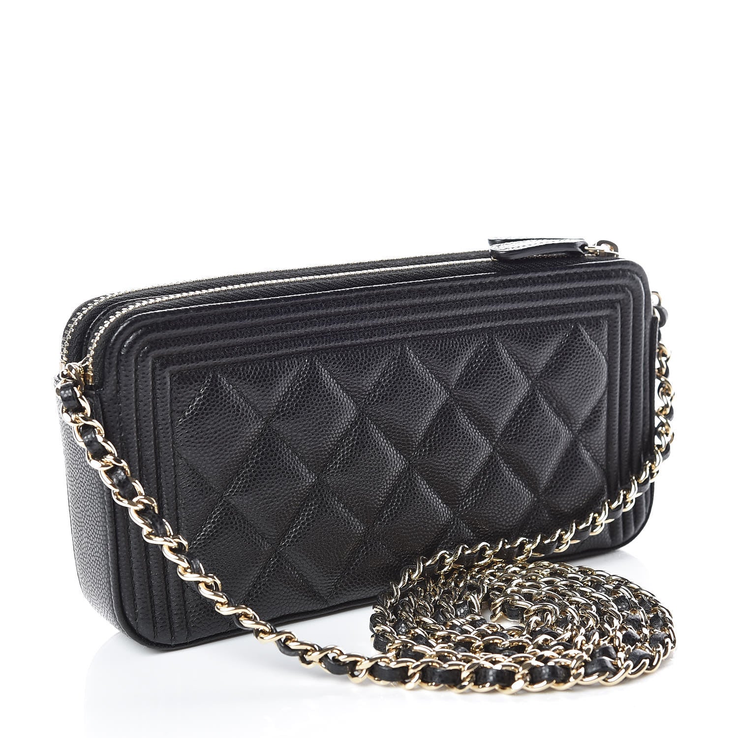 Chanel Caviar Quilted Small Boy Clutch With Chain Black 3 of 13