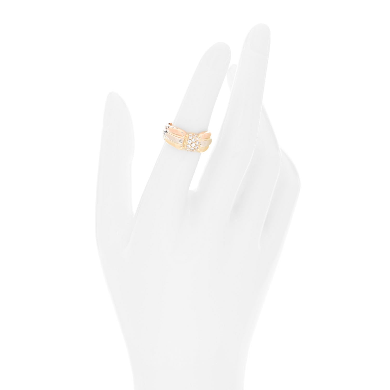 Cartier 18K Pink Yellow White Gold Diamond Ring 50 5.25 2 of 4