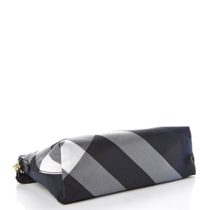 Burberry Nylon Nova Check Zip Top Pouch Indigo Blue 4 of 9