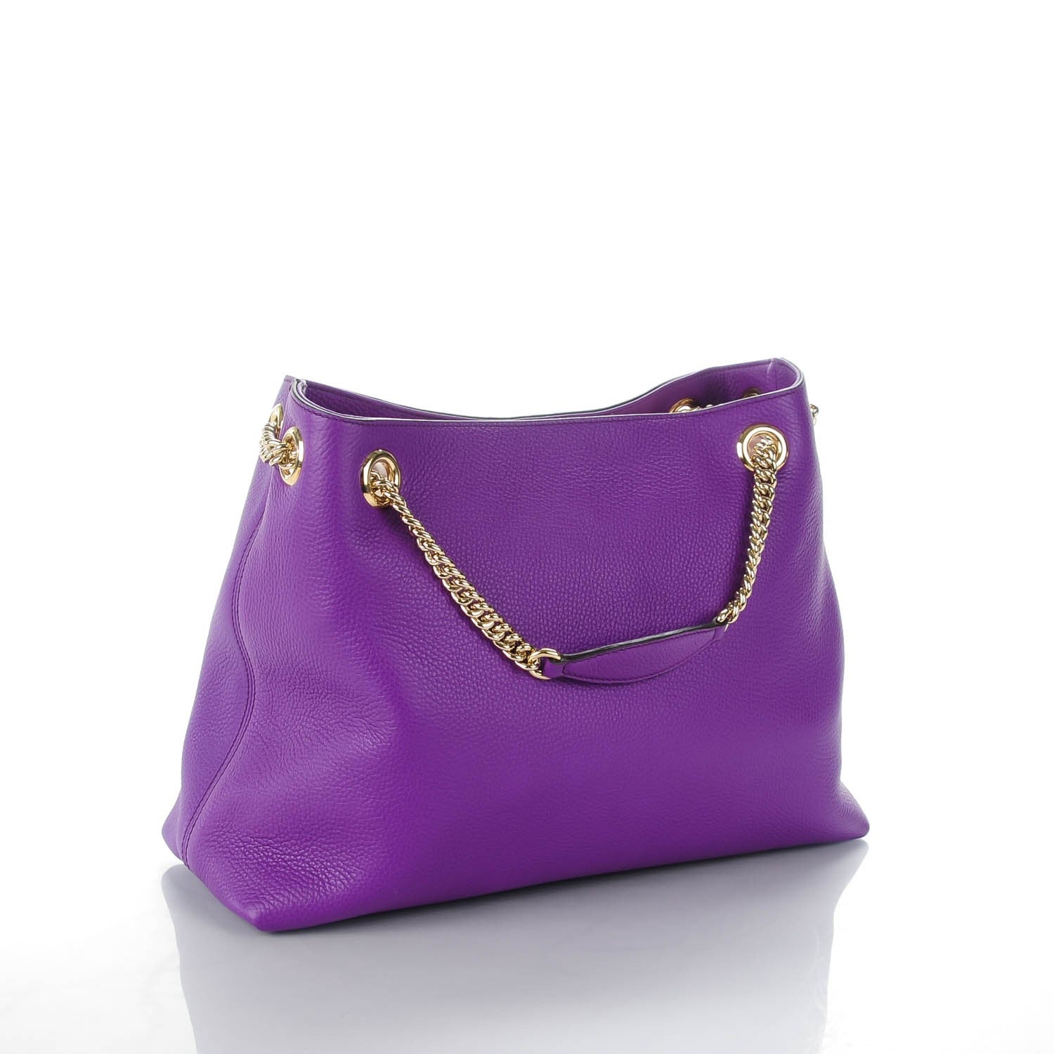 Gucci Pebbled Calfskin Medium Soho Chain Shoulder Bag Shine Purple 3 of 7