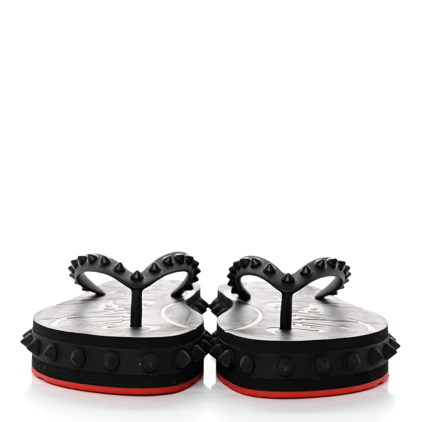 Rubber Spike Loubi Flip Flip Platform Sandals 38 Black