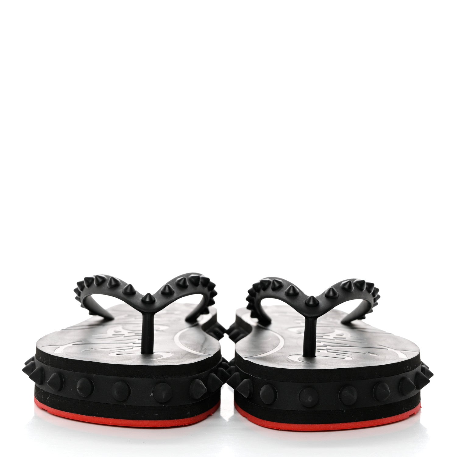 Christian Louboutin Rubber Spike Loubi Flip Flip Platform Sandals 38 Black 2 of 6