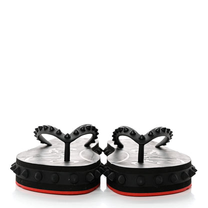 Christian Louboutin Rubber Spike Loubi Flip Flip Platform Sandals 38 Black 2 of 6