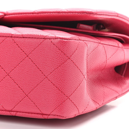Chanel Caviar Quilted Medium Double Flap Dark Pink 9 of 10
