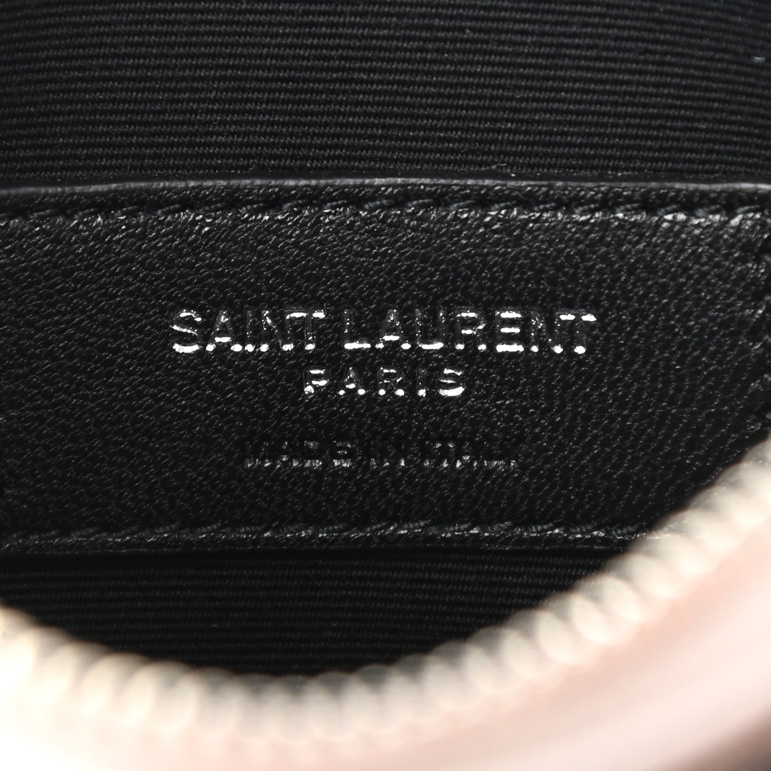 Saint Laurent Grain De Poudre Chevron Monogram Bill Pouch Granite 6 of 9