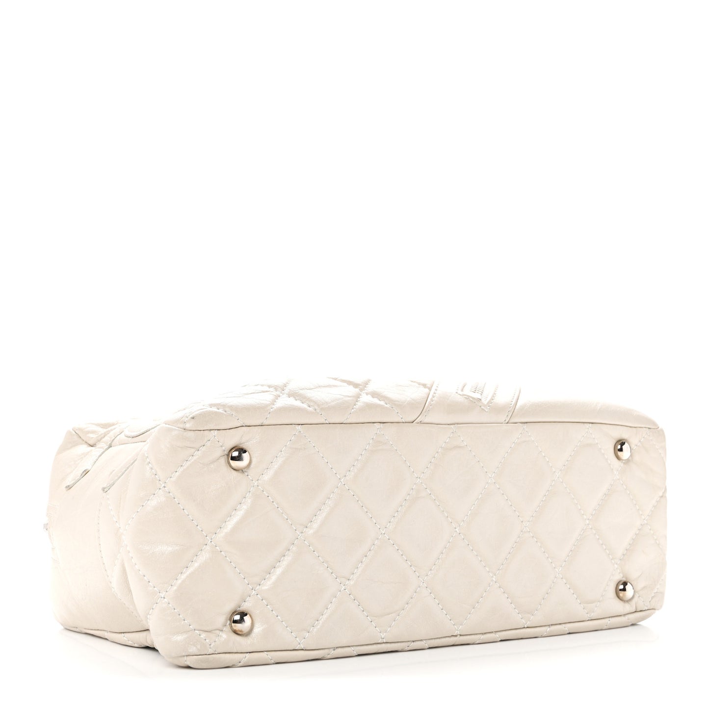 Aged Calfskin Quilted Cotton Club Bowler Pearl